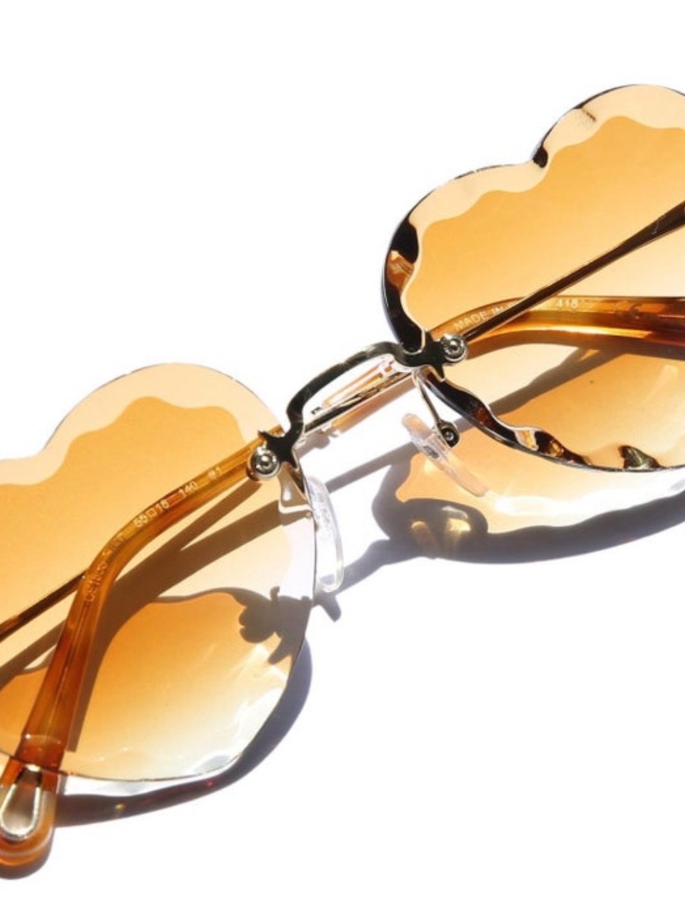 Chloe 55MM Rosie Scalloped Heart-Shaped Sunglasses